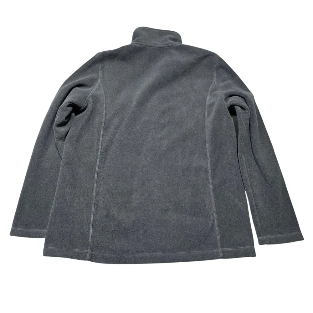 Lands End Gray Fleece Full Zip Jacket Women's Medium‎ Polyester Cozy Warm